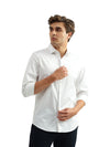 MEN SOLID CUTAWAY COLLAR SHIRT