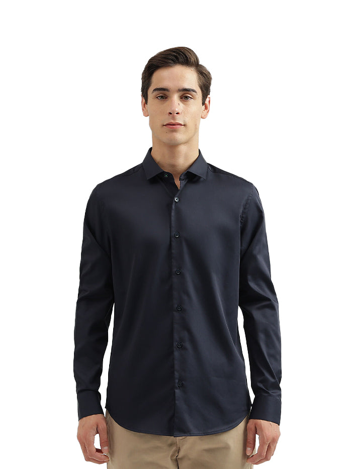 SLIM-FIT CUTAWAY COLLAR SOLID SHIRT