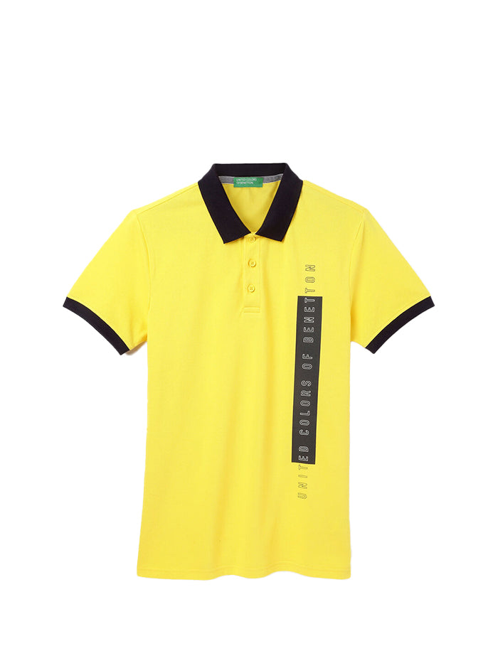 POLO NECK PRINTED PATTERN T-SHIRT