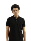 REGULAR FIT RIBBED COLLAR SOLID T-SHIRT