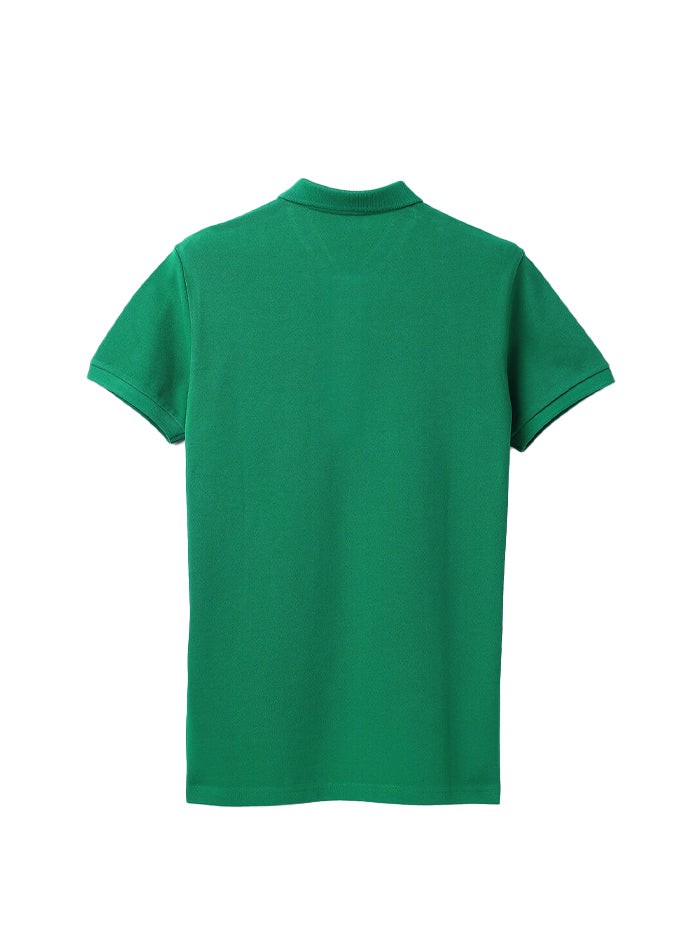 REGULAR FIT RIBBED COLLAR SOLID T-SHIRT