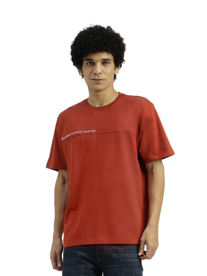 RELAXED FIT ROUND NECK SOLID T-SHIRT