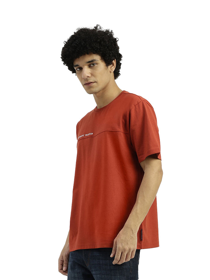 RELAXED FIT ROUND NECK SOLID T-SHIRT