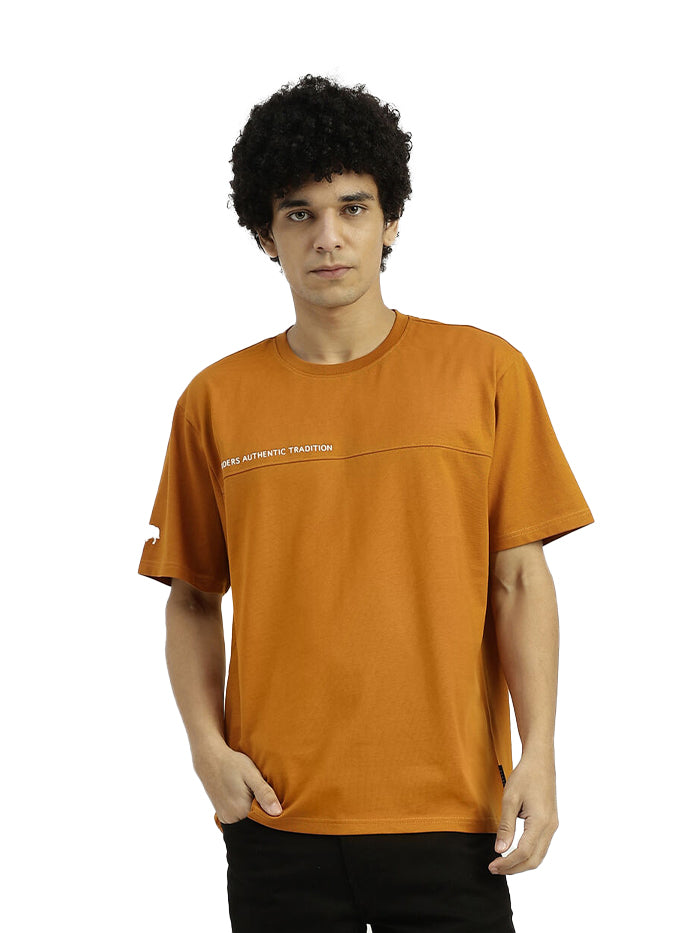 RELAXED FIT ROUND NECK SOLID T-SHIRT