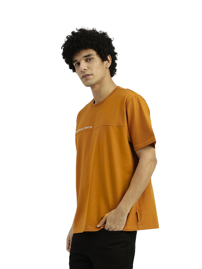 RELAXED FIT ROUND NECK SOLID T-SHIRT