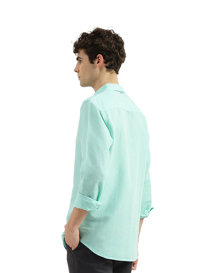 SLIM FIT SPREAD COLLAR SOLID SHIRT