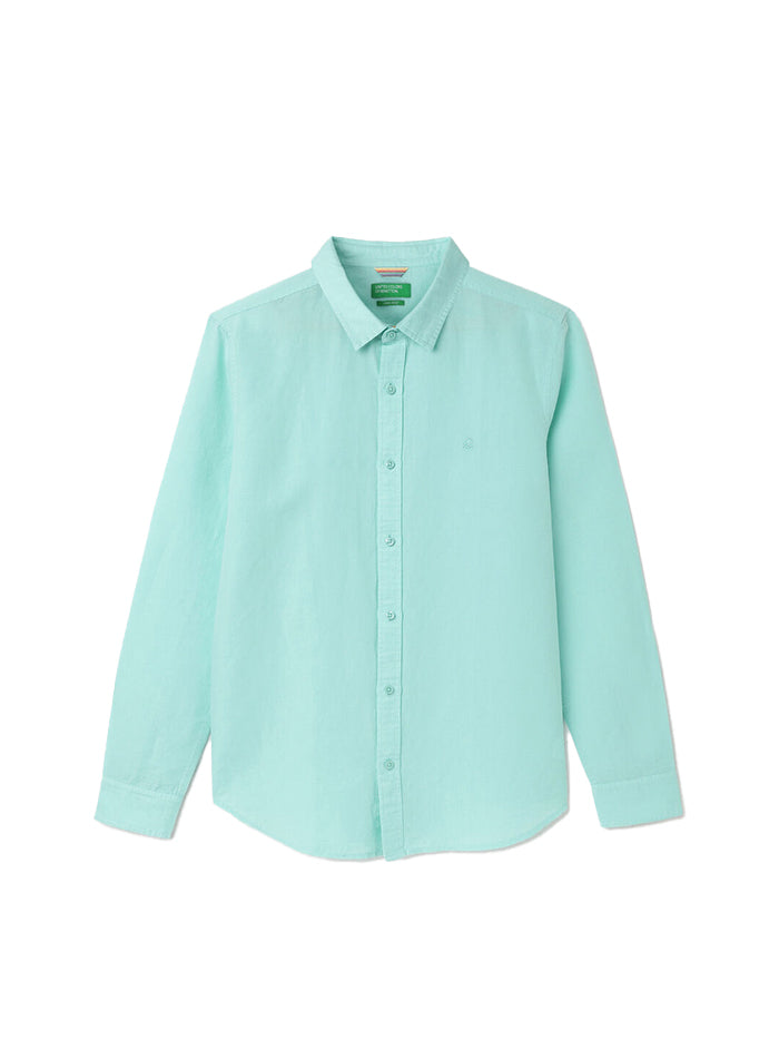 SLIM FIT SPREAD COLLAR SOLID SHIRT