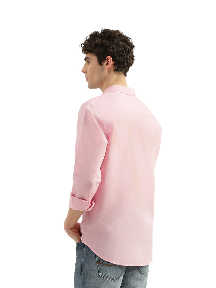 SLIM FIT SPREAD COLLAR SOLID SHIRT