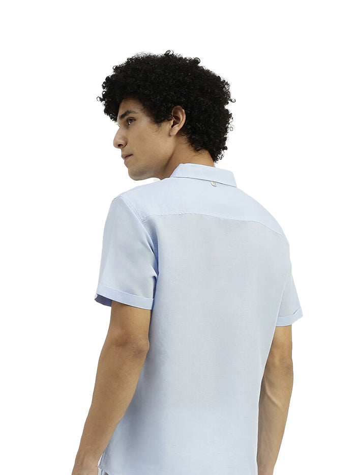 SLIM FIT SPREAD COLLAR SOLID SHIRT