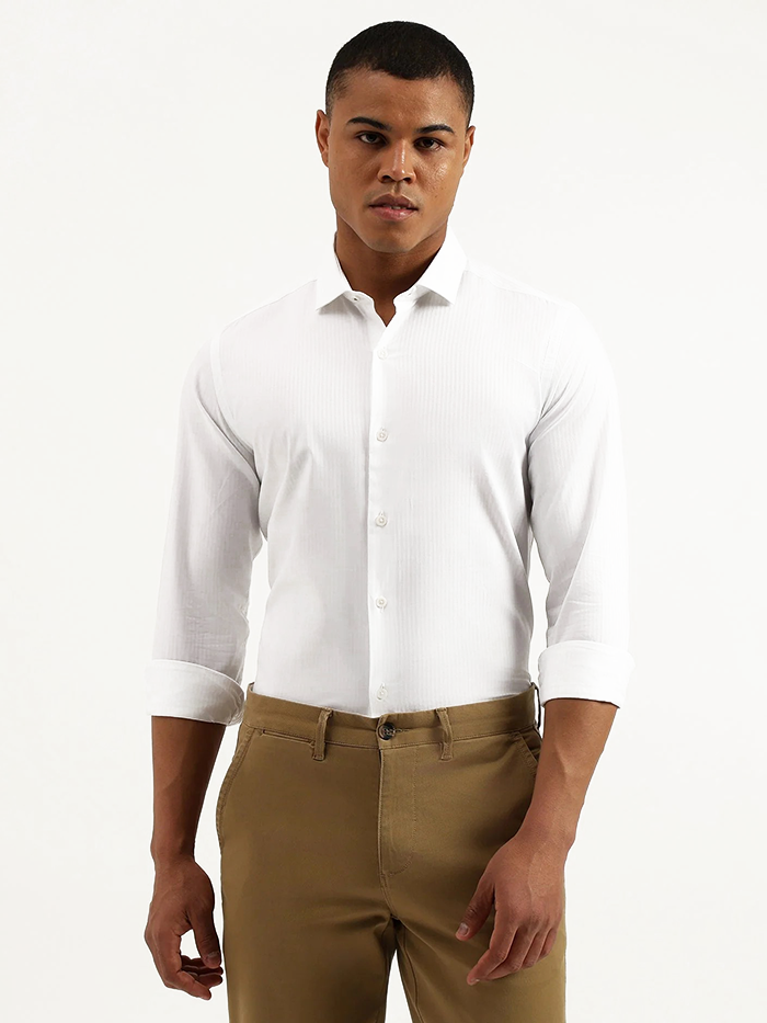 Slim Fit Cut Away Striped Shirts