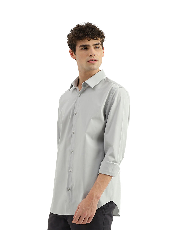 SLIM FIT SPREAD COLLAR SOLID SHIRT