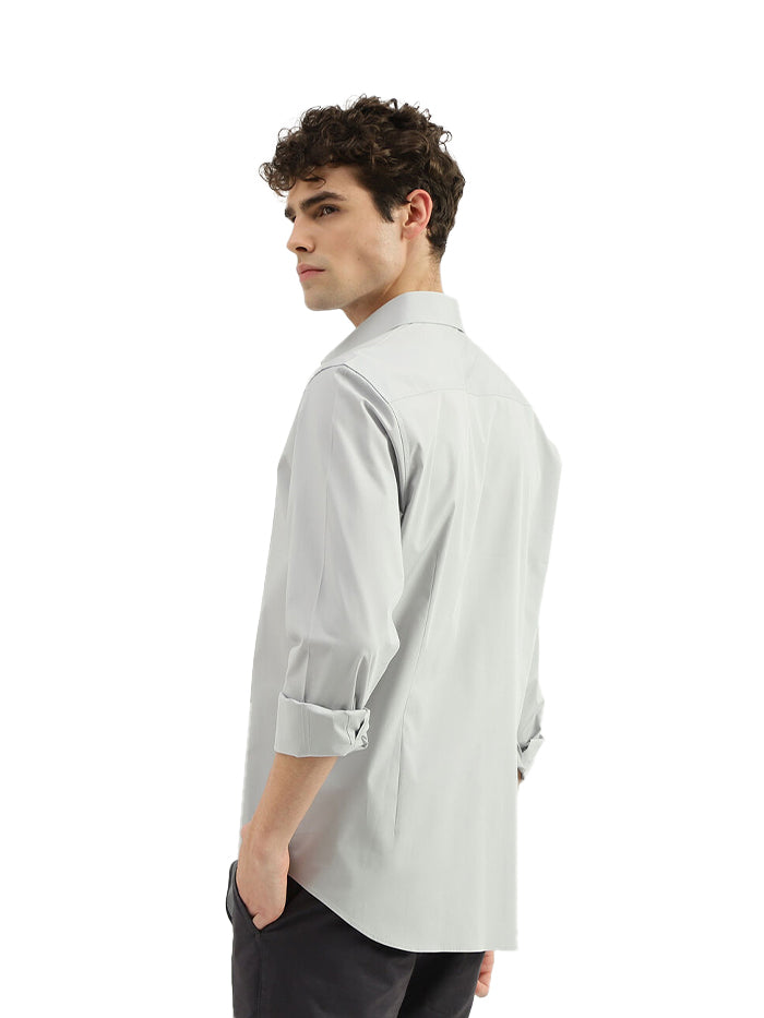 SLIM FIT SPREAD COLLAR SOLID SHIRT