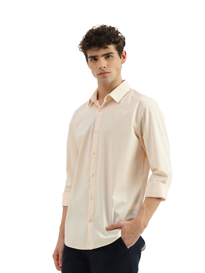 SLIM FIT SPREAD COLLAR SOLID SHIRT
