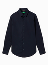 Slim Fit Spread Collar Solid Shirt