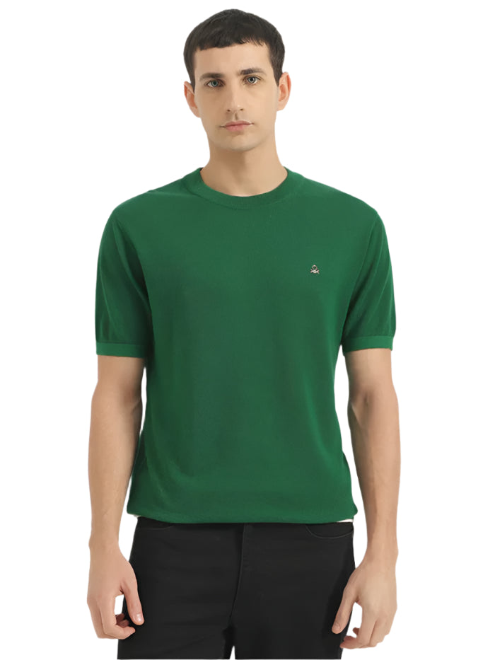 MEN'S REGULAR FIT ROUND NECK TEXTURED T-SHIRT