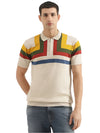 MEN&#39;S REGULAR FIT POLO NECK COLORBLOCK T-SHIRT