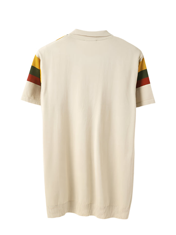 MEN&#39;S REGULAR FIT POLO NECK COLORBLOCK T-SHIRT