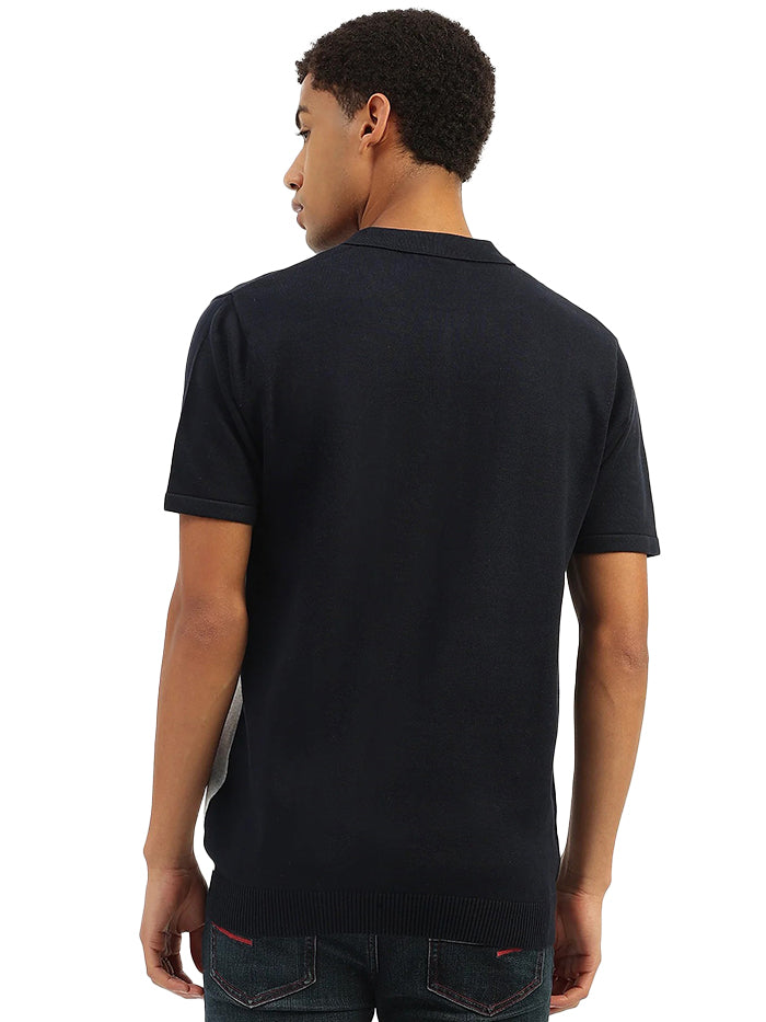 MEN'S REGULAR FIT POLO NECK COLORBLOCK T-Shirt