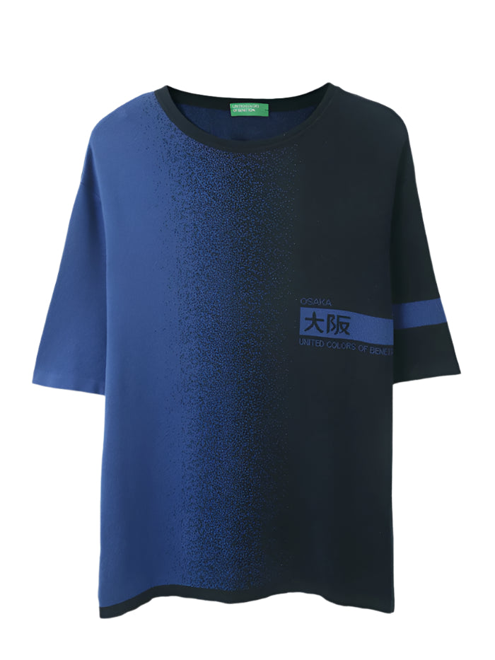 MEN&#39;S BOXY FIT ROUND NECK OMBRE T-SHIRT
