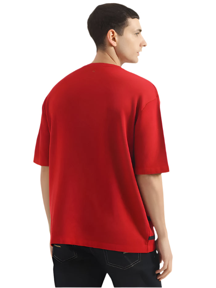 MEN'S BOXY FIT ROUND NECK PRINTED T-SHIRT