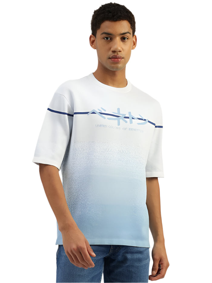 MEN'S BOXY FIT ROUND NECK OMBRE T-SHIRT