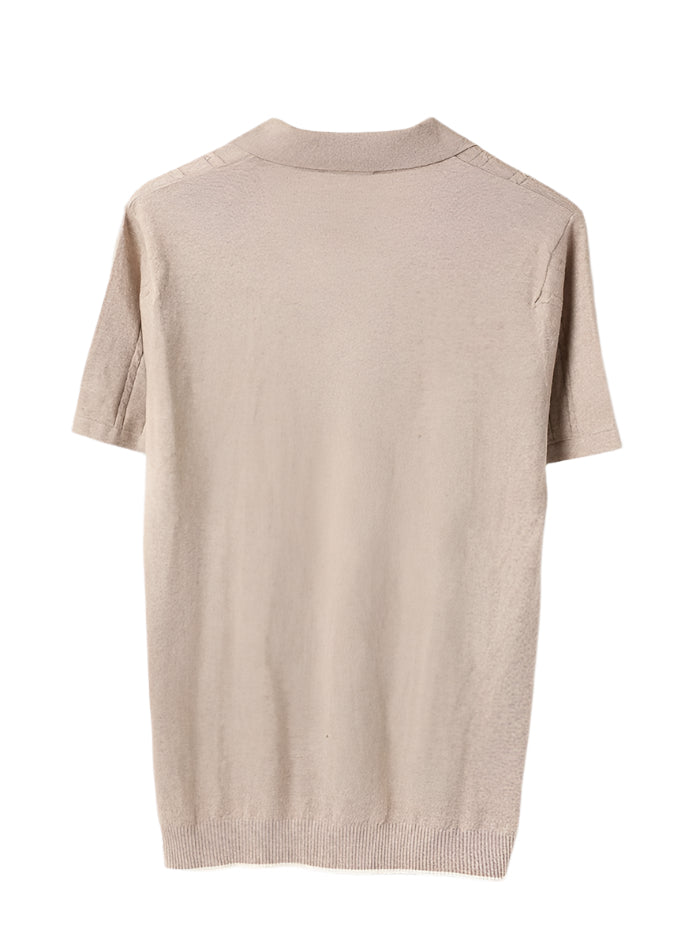 MEN&#39;S REGULAR FIT POLO NECK SOLID T-SHIRT