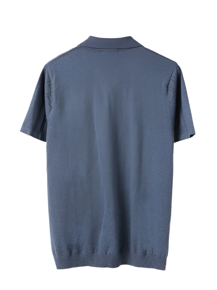 MEN&#39;S REGULAR FIT POLO NECK SOLID T-SHIRT