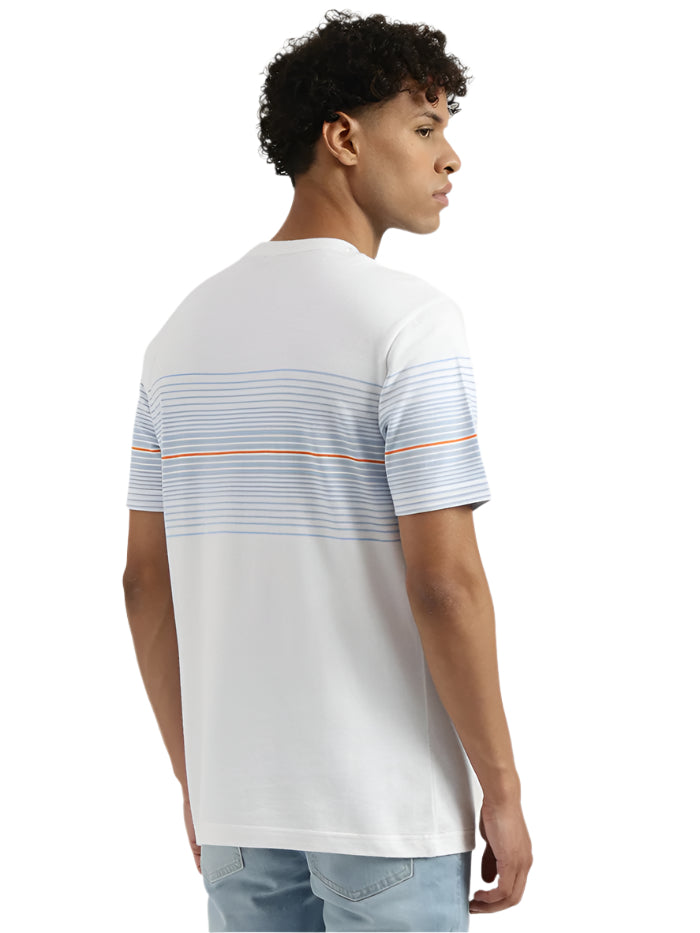 MEN'S RELAXED ROUND NECK STRIPED T-SHIRT
