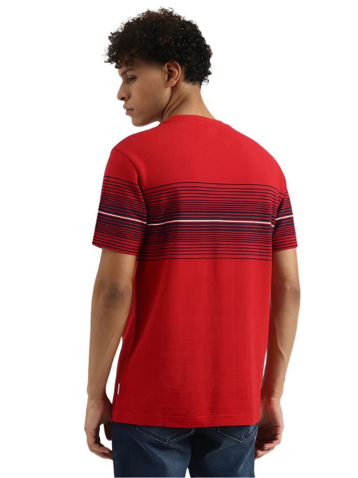 MEN'S RELAXED ROUND NECK STRIPED T-SHIRT