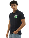 MEN&#39;S RELAXED FIT POLO NECK GRAPHIC PRINT T-SHIRT