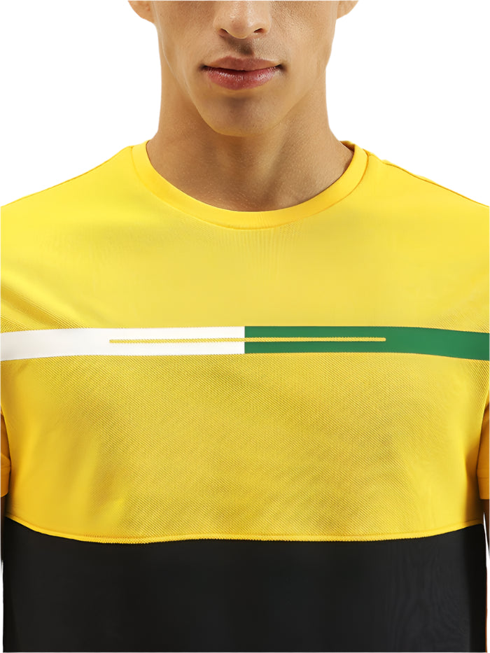 MEN&#39;S REGULAR FIT ROUND NECK COLORBLOCK T-SHIRT