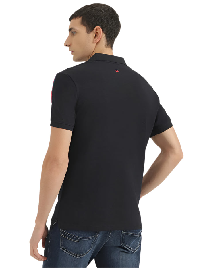 MEN'S RELAXED FIT POLO NECK SOLID T-SHIRT