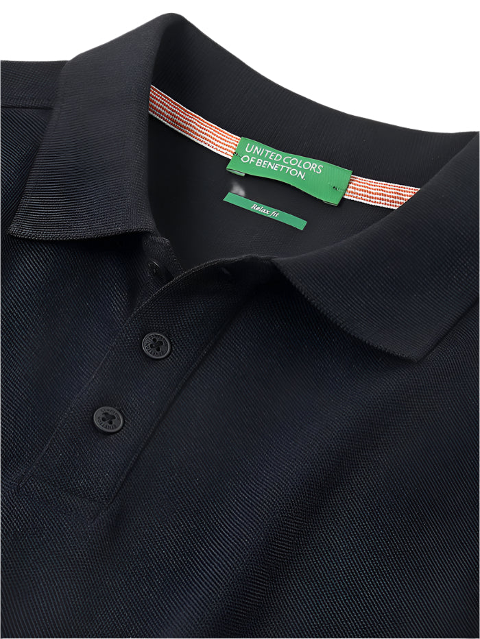 MEN&#39;S RELAXED FIT POLO NECK SOLID T-SHIRT