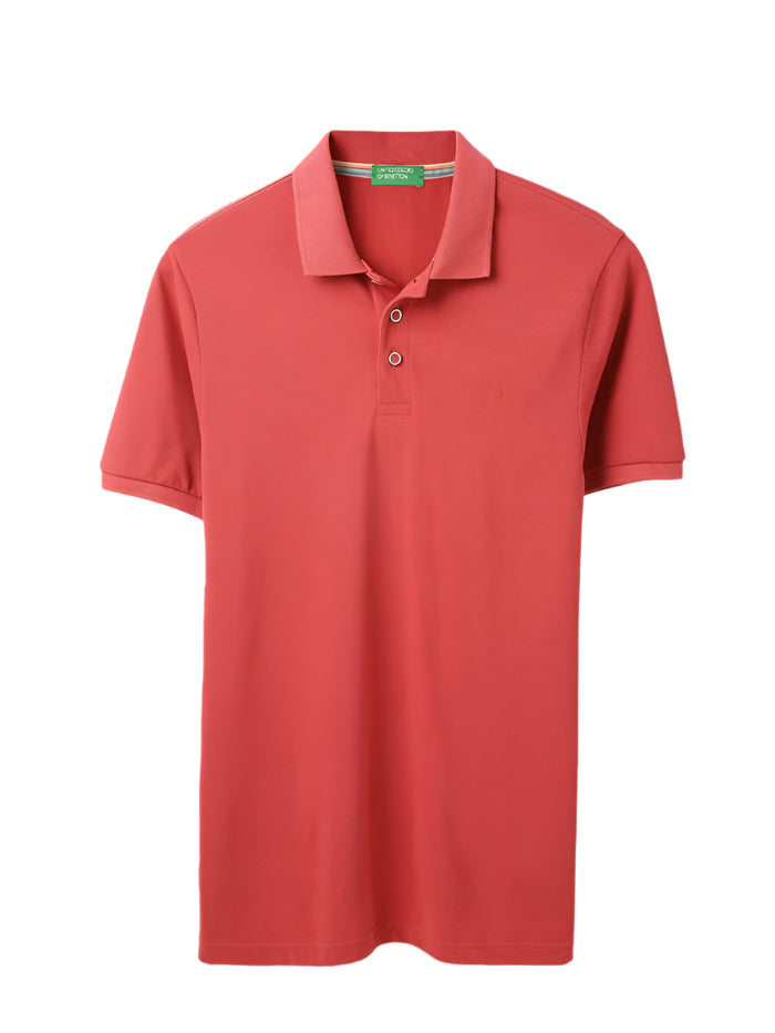 MEN&#39;S REGULAR FIT POLO NECK SOLID T-SHIRT