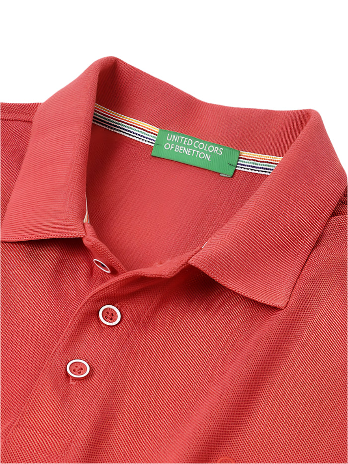 MEN&#39;S REGULAR FIT POLO NECK SOLID T-SHIRT