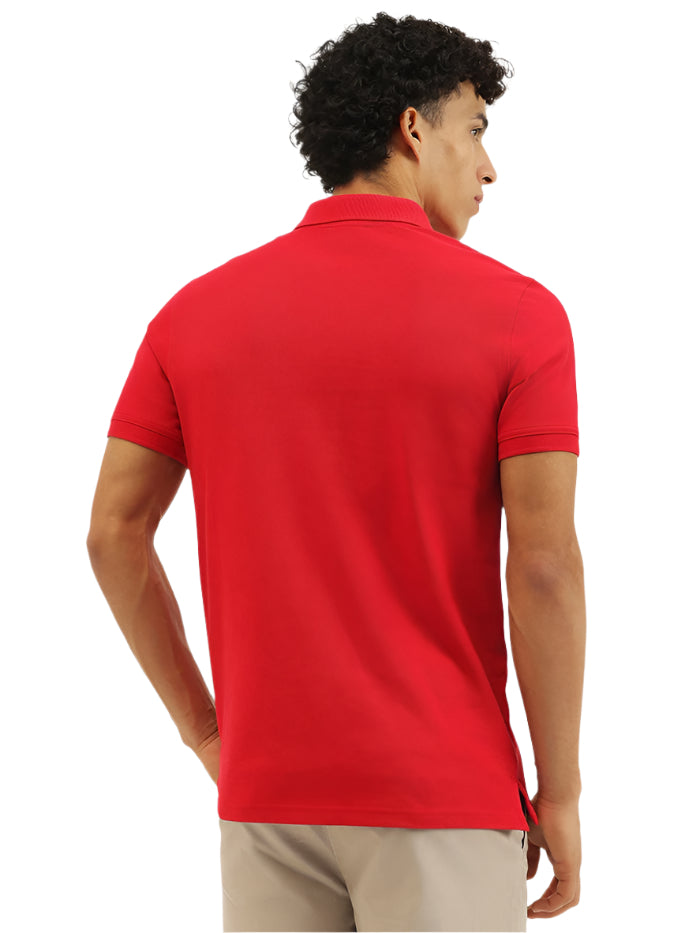 MEN'S RELAXED FIT POLO NECK SOLID T-SHIRT