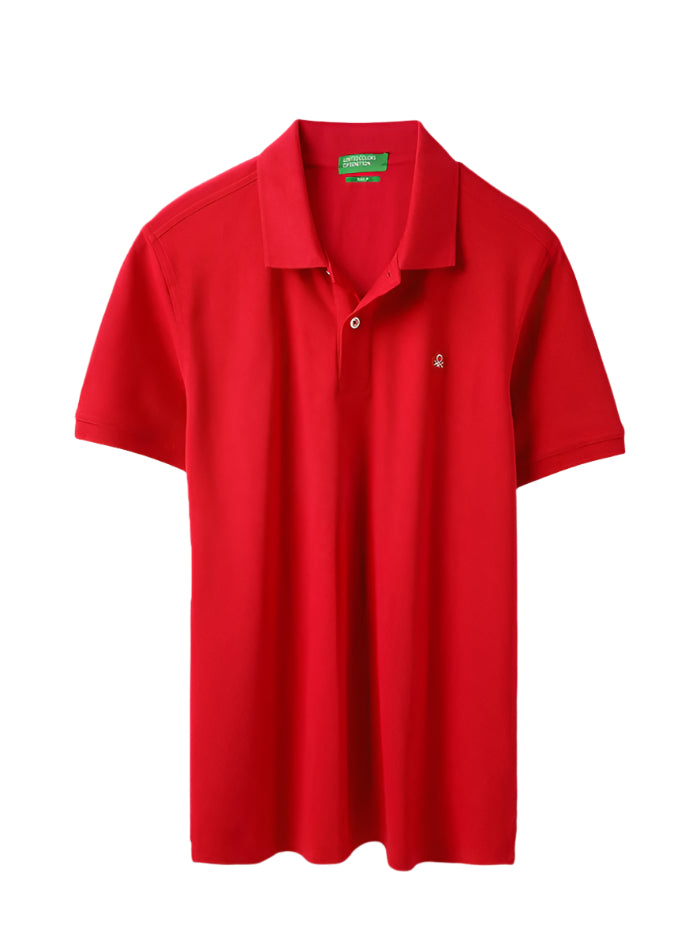 MEN&#39;S RELAXED FIT POLO NECK SOLID T-SHIRT