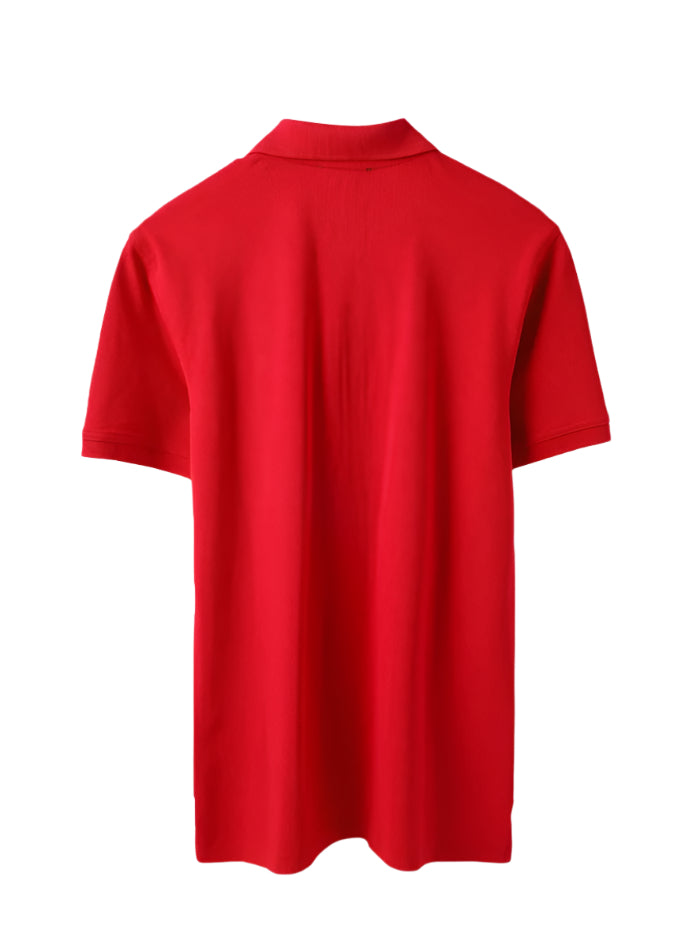 MEN&#39;S RELAXED FIT POLO NECK SOLID T-SHIRT