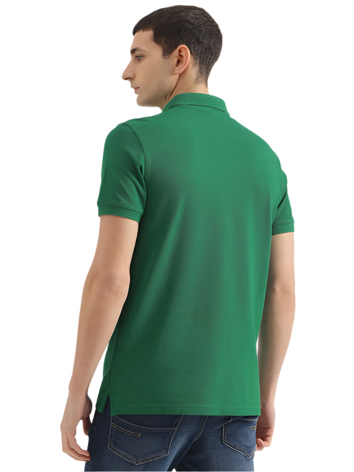 MEN'S RELAXED FIT POLO NECK SOLID T-SHIRT