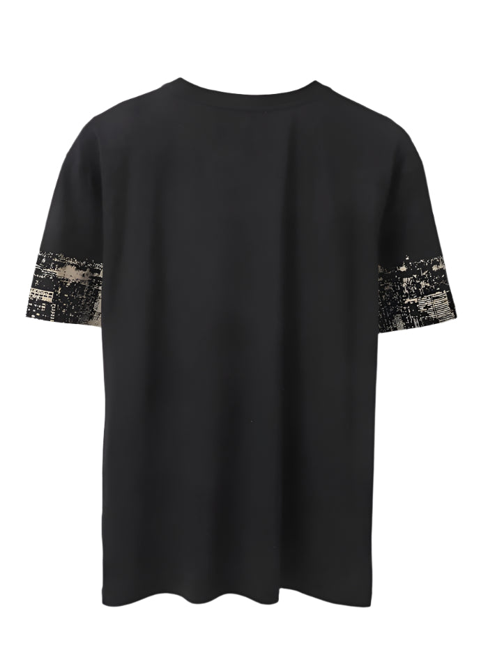 MEN&#39;S BOXY FIT ROUND NECK PRINTED T-SHIRT