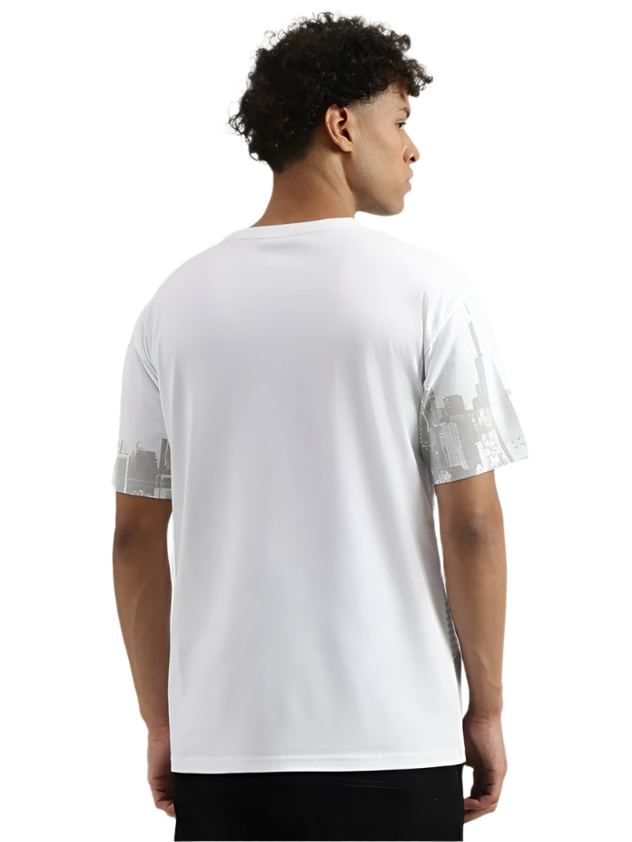 MEN'S BOXY ROUND NECK PRINTED T-SHIRT