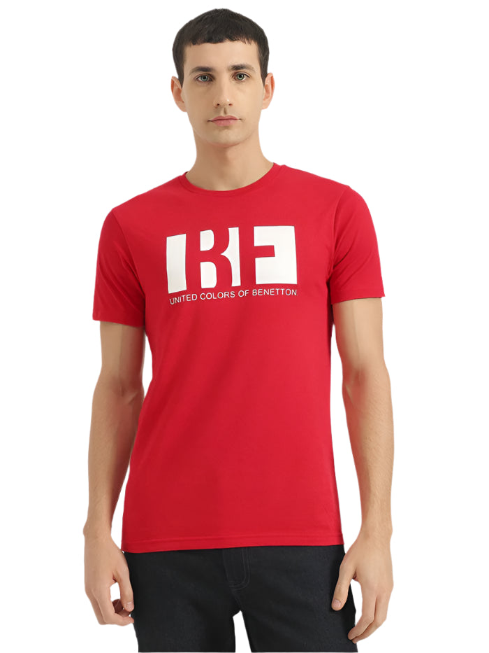 MEN'S REGULAR FIT ROUND NECK PRINTED T-SHIRT