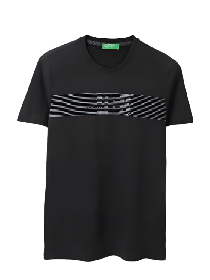 MEN&#39;S REGULAR FIT ROUND NECK STRIPED T-SHIRT