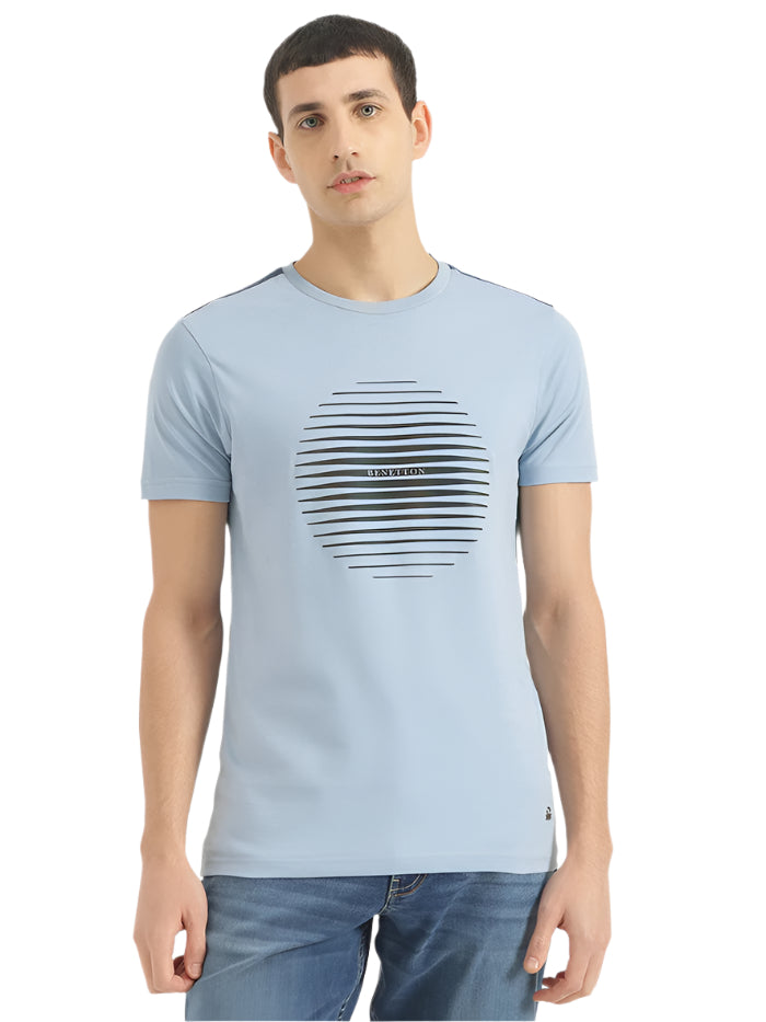 MEN'S REGULAR FIT ROUND NECK PRINTED T-SHIRT