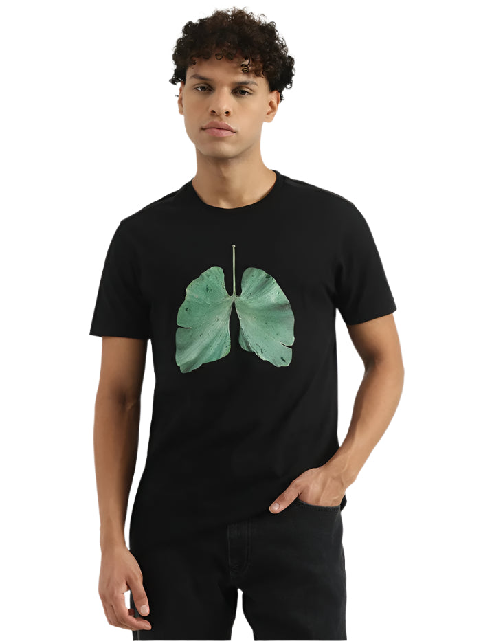 MEN'S REGULAR ROUND NECK GRAPHIC PRINT T-SHIRT