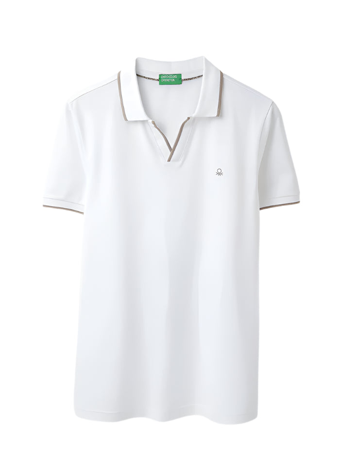 MEN&#39;S REGULAR FIT JOHNY COLLAR SOLID T-SHIRT