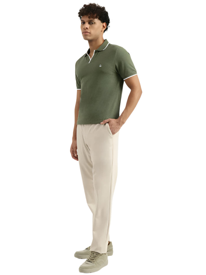 MEN&#39;S REGULAR JOHNY COLLAR SOLID T-SHIRT