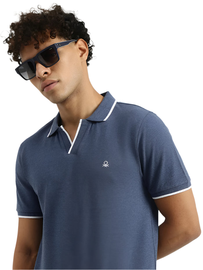 MEN&#39;S REGULAR JOHNY COLLAR SOLID T-SHIRT