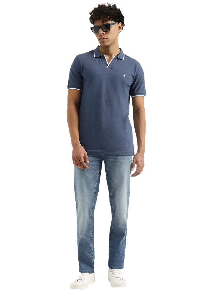 MEN&#39;S REGULAR JOHNY COLLAR SOLID T-SHIRT