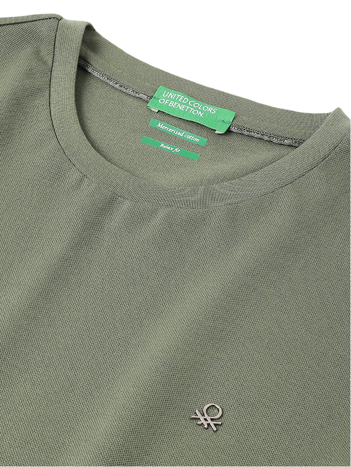 MEN&#39;S RELAXED FIT ROUND NECK SOLID T-SHIRT